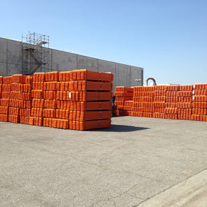 Large inventory of pallet rack beams