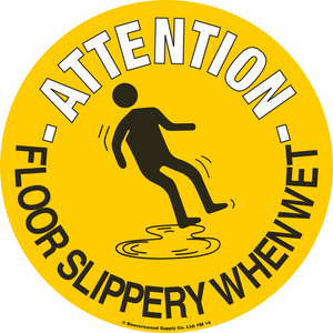 floor slippery when wet sign
