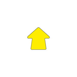 Yellow arrow shape marker for warehouse floor