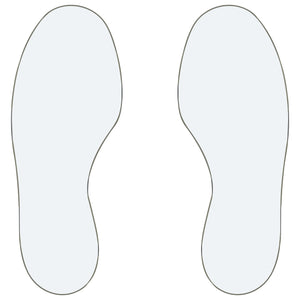 White feet-shape marker for warehouse floor