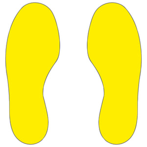 Yellow feet floor markers for warehouse floor