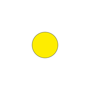 Yellow circle-shape marker for warehouse floor