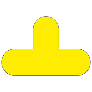 Yellow T shape marker for warehouse floor