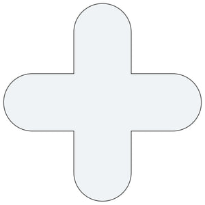 White  plus-shape pallet marker for warehouse